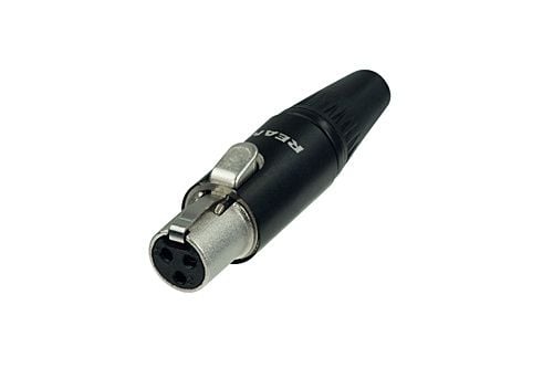 REAN RT3FC-B, XLR, svart, sølv, sink, gull, 5 A, -30 - 85 °C