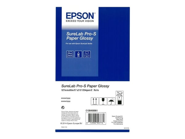 Epson SureLab Pro-S Paper Glossy - Blank - 252 mikroner - Rull (12,7 cm x 65 m) - 254 g/m² - 2 rull(er) papir - for SURELAB D3000, D700, SL-D1000; ...