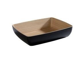 Skål Frida 4 ltr 32.5x26.5x7.5 cm Melamin Sort/Trælook,stk