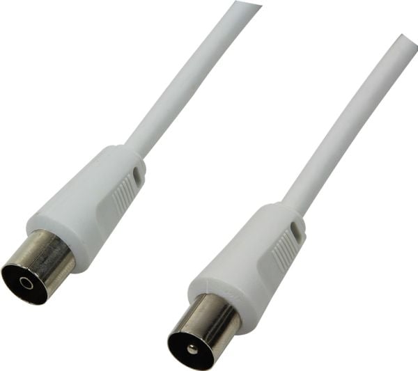 LogiLink CA1061, 2,5 m, Coaxial Plug, Coaxial jack, Hvit
