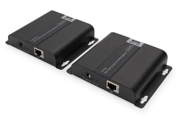 Digitus DS-55124, 3840 x 2160 piksler, AV-sender og -mottaker, 120 m, Koblet med ledninger (ikke trådløs), Svart
