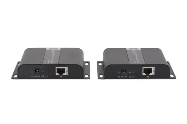 Digitus DS-55124, 3840 x 2160 piksler, AV-sender og -mottaker, 120 m, Koblet med ledninger (ikke trådløs), Svart