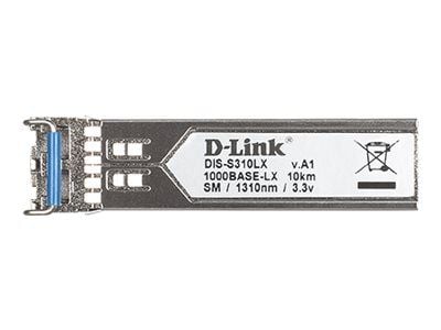 D-Link DIS S310LX - SFP (mini-GBIC) transceivermodul - 1GbE - 1000Base-LX - LC-enkeltmodus - opp til 10 km