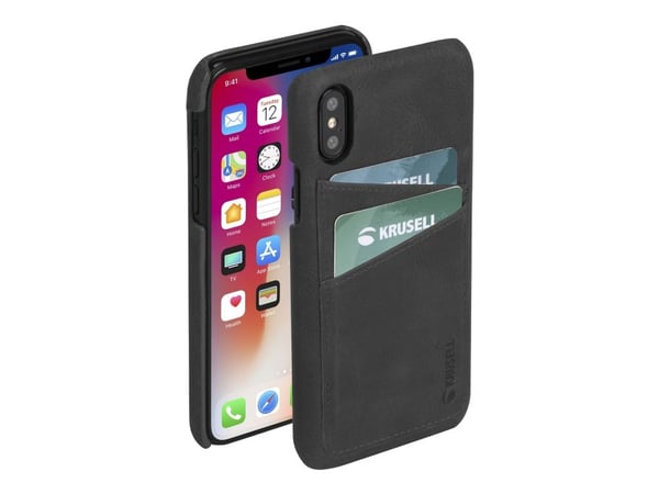 Krusell Sunne 2 Card Cover, Suojus, Apple, iPhone XS Max, 16,5 cm (6.5"), Musta