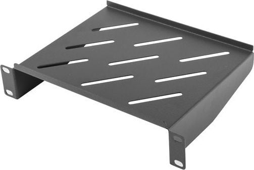 Lanberg - Rack-hylle - RAL 9004, svart - 1U - 10"