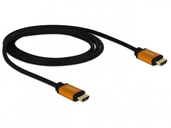 DeLOCK 85727, 1 m, HDMI-tyyppi A (vakio), HDMI-tyyppi A (vakio), 7680 x 4320 pikseliä, 48 Gbit/s, Musta, Kulta