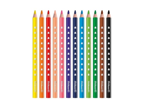 Pelikan 700627, Sort, Blå, Brun, Grønn, Lyseblå, Lysegrønn, Oransje, Fersken, Rosa, Rød, Fiolett, Gult, 12 stykker