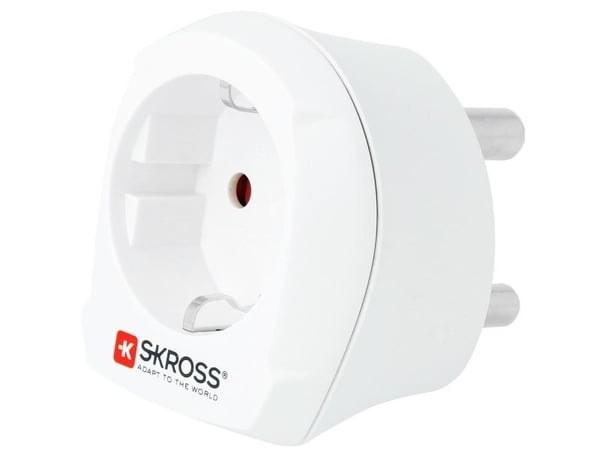 Skross 1.500201-E, Type C (Europlug), 100-250 V, 16 A, Hvit, 4000 W, 56 mm