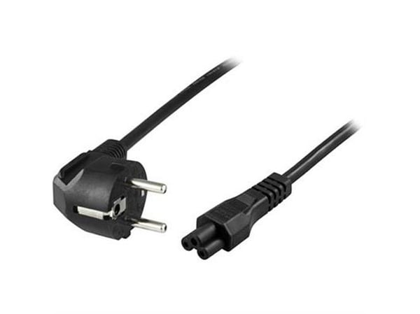 DELTACO - Strømkabel - CEE 7/7 (han) vinklet til IEC 60320 C5 lige - AC 250 V - 2.5 A - 20 cm - lajiteltu