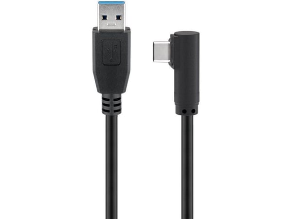 MicroConnect - USB-kabel - USB-type A (hann) rett til 24 pin USB-C (hann) vinklet - USB 3.2 Gen 1 - 50 cm - svart