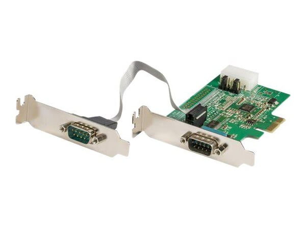 Startech 2-port PCI Express RS232 Serial Adapter Card, PCIe RS232 Serial Host Controller Card, PCIe to Serial DB9 COM Ports, 16950 UART, Low Profil...