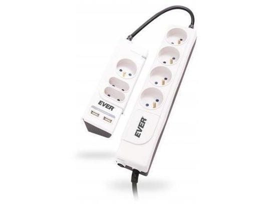 EVER Office Plus - Overspenningsavleder - AC 250 V - 2500 watt - 6000 VA - utgangskontakter: 7