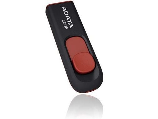 ADATA Classic Series C008 - USB-flashstasjon - 64 GB - USB 2.0 - svart, rød
