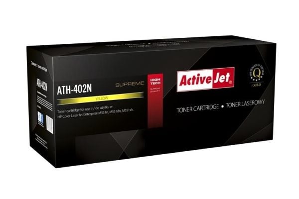 Activejet ATH-402N (korvaava HP 507A CE402A; Supreme; 6000 sivua; keltainen), 6000 sivua, keltainen, 1 kpl