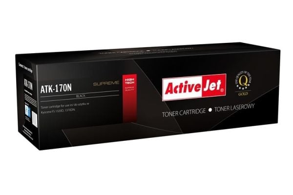 Activejet Tonerpatron ATK-170N (Kyocera erstatning TK-170; Supreme; 7200 sider; sort)