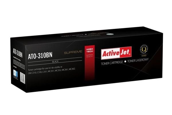 Activejet värikasetti ATO-310BN (korvaava OKI 44469803; Supreme; 3500 sivua; musta), 3500 sivua, musta, 1 kpl