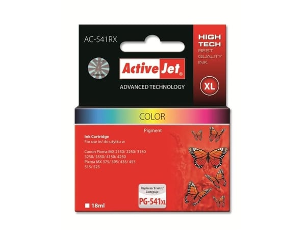 Activejet AC-541RX, Korkea (XL) värintuotto, Syaani, Magenta, Keltainen, Väripohjainen muste, 18 ml, 1 kpl, Kertapakkaus
