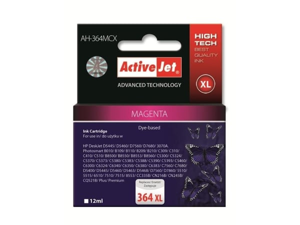 Activejet AH-364MCX, Høyt (XL) utbytte, Pigmentbasert blekk, 12 ml, 1 stykker