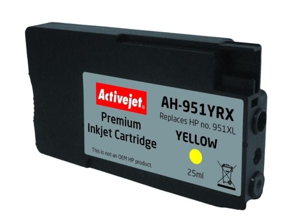 Activejet AH-951YRX, Høyt (XL) utbytte, Fargestoffbasert blekk, 25 ml, 1 stykker, Enkeltpakke