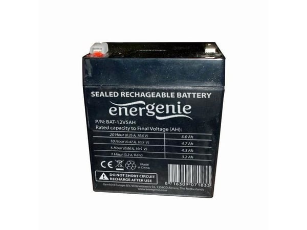 Gembird 12V, 5Ah, Sealed Lead Acid (VRLA), 12 V, 5 ah, 1 kpl, musta, 1,6 kg