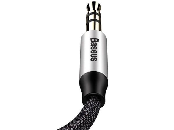 BASEUS Yiven M30 - Ljudkabel - minijack hane till minijack hane - 1 m - svart, silver - tvinnad