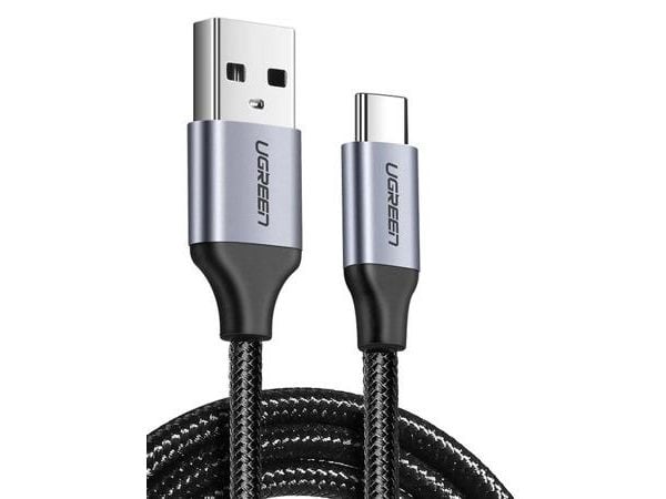 USB til USB-C-kabel QC3.0 UGREEN 1,5m med aluminiumsplugg (svart)