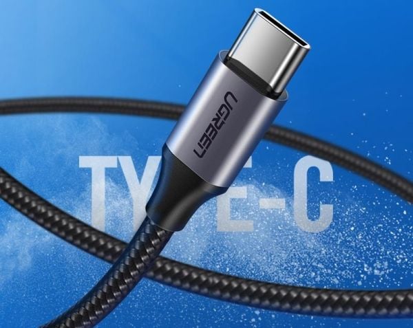 USB til USB-C-kabel QC3.0 UGREEN 1,5m med aluminiumsplugg (svart)