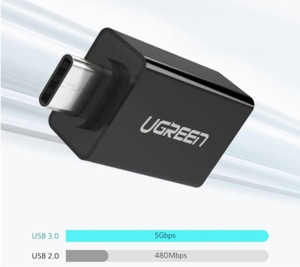 Ugreen 30155, USB-A, USB-C, Valkoinen