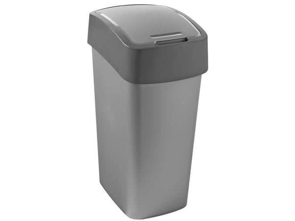 Curver Flip Bin, 50 l, Rektangulær, Grafitt, Sølv, Manuell, 294 mm, 376 mm
