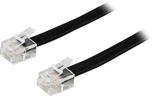 DELTACO DEL-160B - Telefonkabel - RJ-12 (hann) til RJ-12 (hann) - 3 m - svart