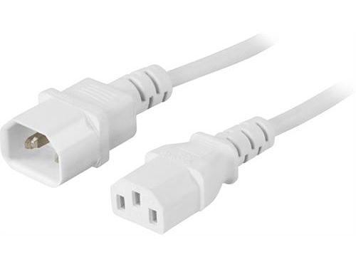 DELTACO DEL-113V - Virtajohto - virta IEC 60320 C13 - IEC 60320 C14 - AC 250 V - 2 m - valkoinen