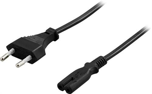 DELTACO - Strømkabel - Europlug (han) lige til IEC 60320 C7 lige - AC 250 V - 2.5 A - 50 cm - lajiteltu