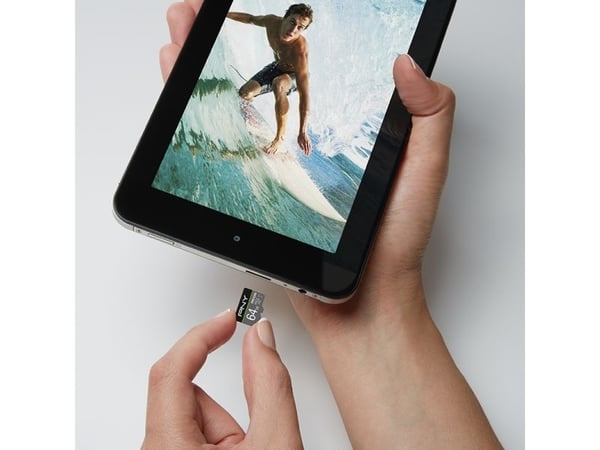 PNY PRO Elite - Flashminnekort (microSDXC til SD-adapter inkludert) - 64 GB - A1 / Video Class V30 / UHS-I U3 / Class10 - microSDXC UHS-I