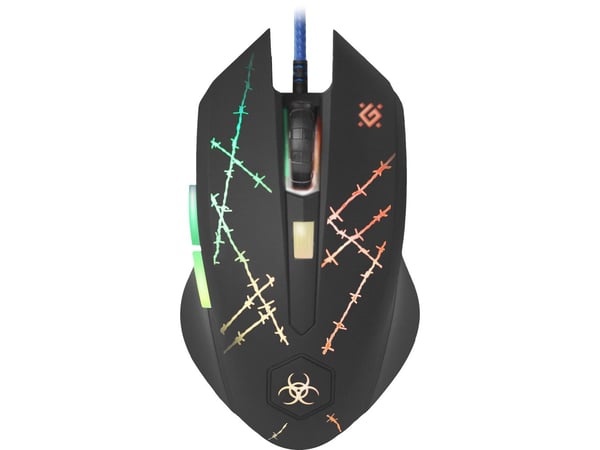 Defender Forced GM-020L - Mus - optisk - 6 knapper - kablet - USB - svart