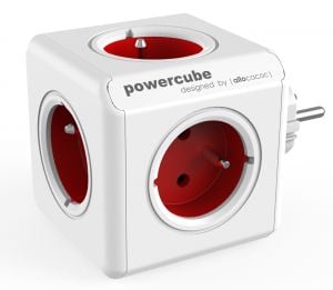 Allocacoc PowerCube Original Type E, Sisätila, Tyyppi E, Punainen, CE, 5 AC-pistorasia(a), 16 A
