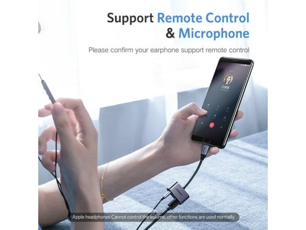 Ugreen 50596, USB 3.2 Gen 1 (3.1 Gen 1) Type-C, 3.5mm, USB 3.2 Gen 1 (3.1 Gen 1) Type-C, Lajittelu, Metallinen, Huawei P40 / P40 Pro / P30 Pro / P2...