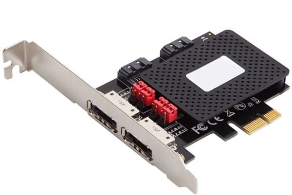 MicroConnect - Kontroller for lagring (RAID) - 2-kanals - SATA 6Gb/s / eSATA 6Gb/s - PCIe 2.0 x1