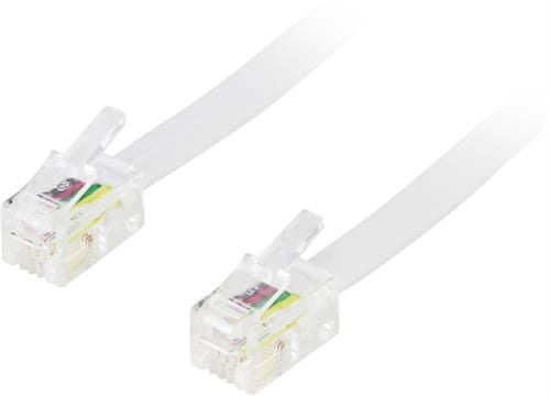 DELTACO DEL-154D - Nettverkskabel - RJ-10 (hann) til RJ-10 (hann) - 1.5 m - hvit