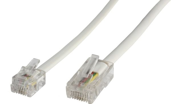 MicroConnect - Nettverkskabel - RJ-11 (hann) til RJ-45 (hann) - 6 m - rund - hvit