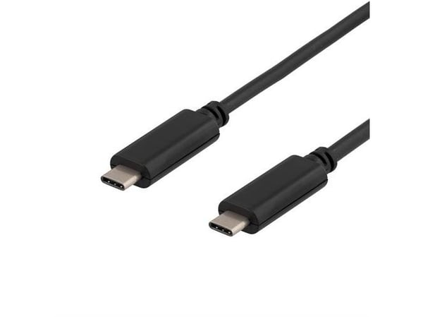 DELTACO USBC-1052 - USB-kaapeli - USB-C (uros) - USB-C (uros) - USB 3.1 - 25 cm - musta