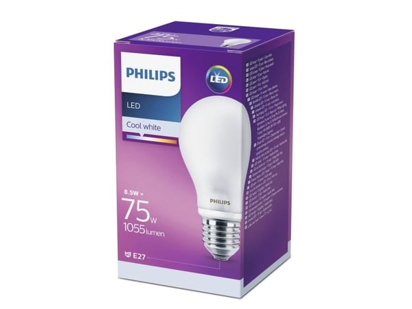 Philips 8718696705612, 8,5 W, 75 W, E27, 1055 lm, 15000 timer, Kjølig hvit