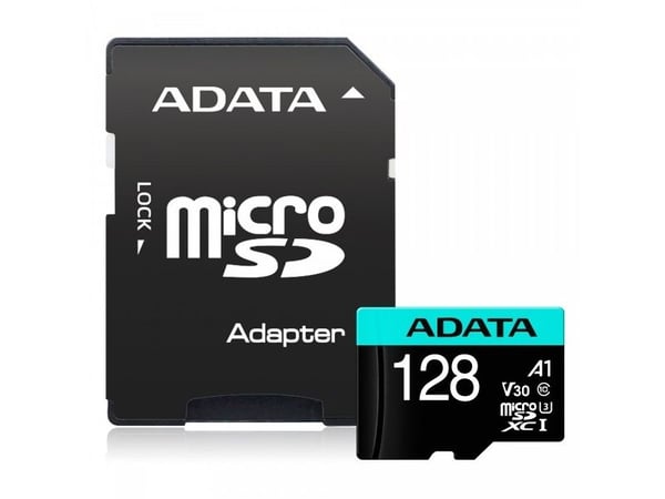 ADATA Premier Pro V30S - Flash-minneskort (SD-adapter inkluderad) - 128 GB - A2 / Video Class V30 / UHS-I U3 / Class10 - mikroSDXC UHS-I