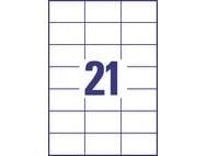 Avery ELA013, Hvit, Selvklebende skriveretikett, A4, 7 cm, 4,23 cm, 2100 stykker