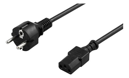 DELTACO DEL-111N - Johdinsarja - CEE 7/7 (han) lige til IEC 60320 C13 lige - AC 250 V - 10 A - 10 m - lajitelma