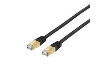 DELTACO STP-715S - Koppeledning - RJ-45 (hann) til RJ-45 (hann) - 15 m - SFTP - CAT 7 - halogenfri, formet - svart