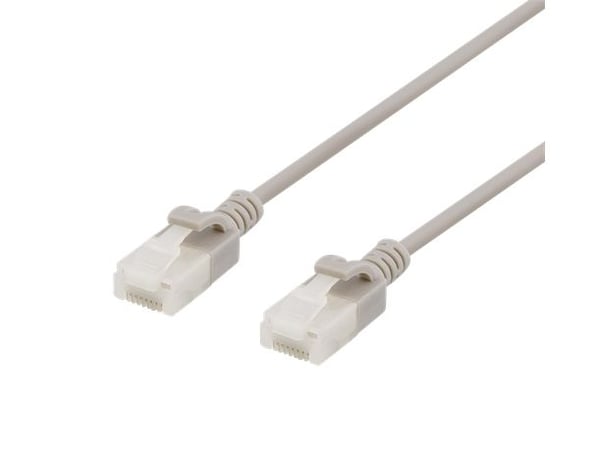 DELTACO - Koblingskabel - RJ-45 (hann) til RJ-45 (hann) - 1 m - UTP - CAT 6a - halogenfri, formstøpt, uten hindringer - grå