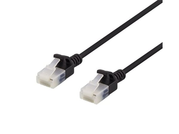 DELTACO - Koblingskabel - RJ-45 (hann) til RJ-45 (hann) - 2 m - UTP - CAT 6a - halogenfri, formstøpt, uten hindringer - svart