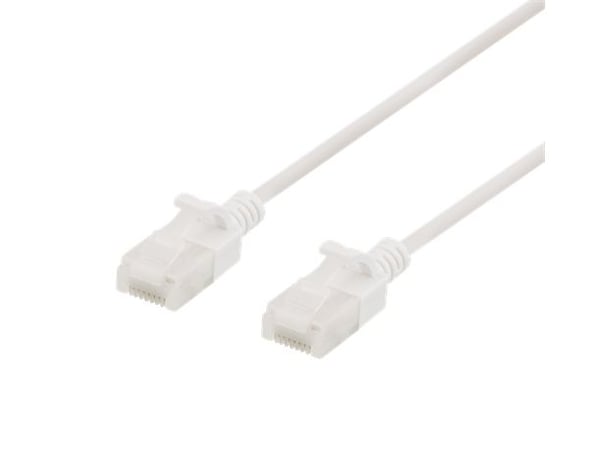 Deltaco U/UTP Cat6a laitekaapeli, ohut, läpimitta 3,5mm, 3m, valkoinen, 3 m, Cat6a, U/UTP (UTP), RJ-45, RJ-45, Valkoinen