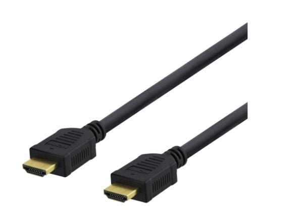 DELTACO HDMI-1005D - HDMI-kabel med Ethernet - HDMI hann til HDMI hann - 50 cm - svart - 4K-støtte
