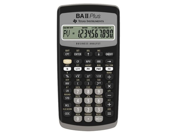 Finansregner Texas BA-II Plus, sort, 10 cifre